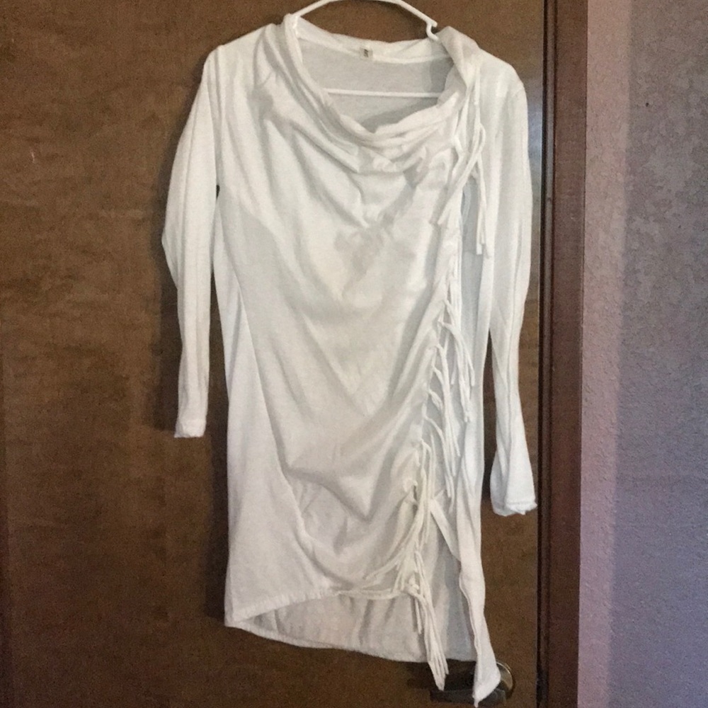 White long sleeve poncho